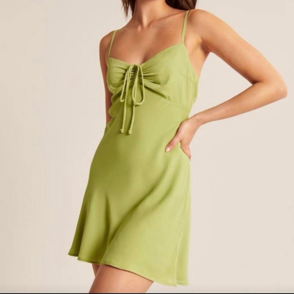 NEW ABERCROMBIE Green Sleeveless Mini Cami Dress